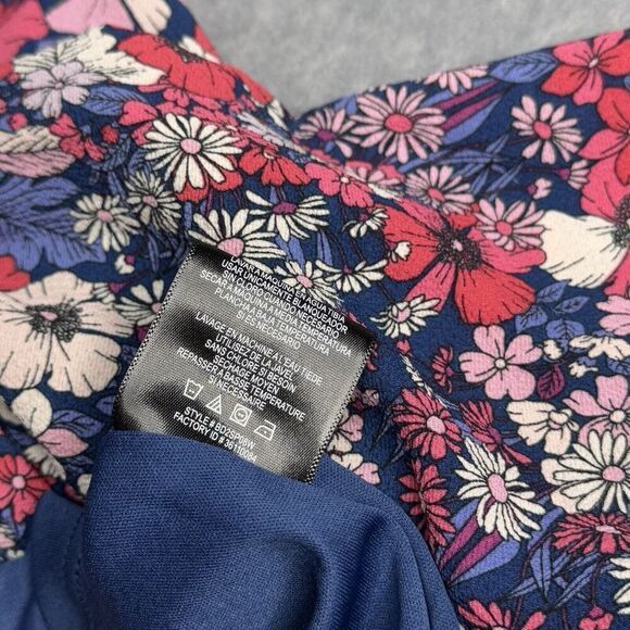 BCBG Paris Sz L Retro Floral Short Ruffle Short Dress V-Neck Lined Romantic Chic - Picture 13 of 16